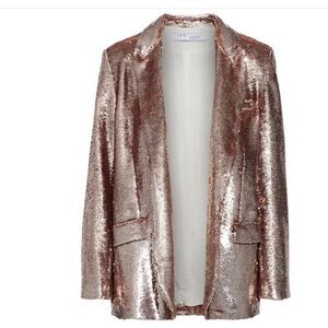 IRO Paris rose gold sequin blazer.
